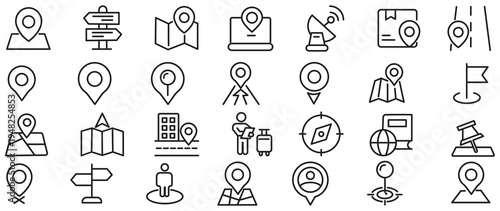 Logistics and Delivery Tracking Location Pins – Minimal GPS Marker Vector Icon Set. Map pin icon. location pin place marker. Location icon. Map marker pointer icon set. GPS location symbol collection