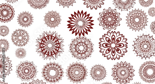 Abstract floral patterns on black background decorative design