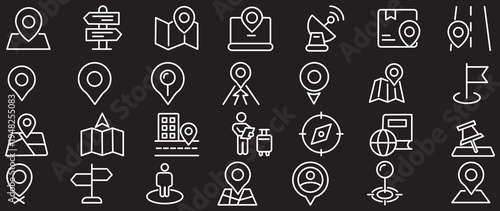 Logistics and Delivery Tracking Location Pins – Minimal GPS Marker Vector Icon Set. Map pin icon. location pin place marker. Location icon. Map marker pointer icon set. GPS location symbol collection