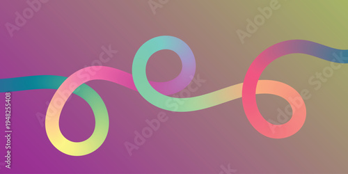 Modern gradient ribbon loop wave background for tech