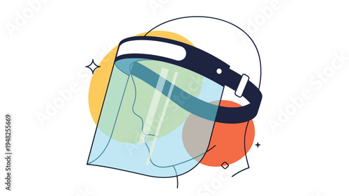 Clear plastic protective face shield with a black headband shown as a safety measure for healthcare workers.