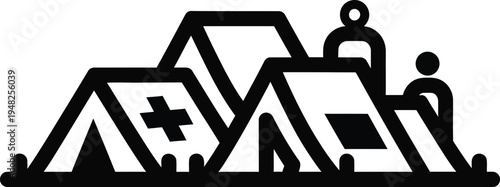 medical tents and helpers