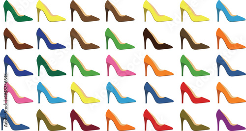 Colorful heel shoes in various colors colorful shoes women's shoes fashion shoes