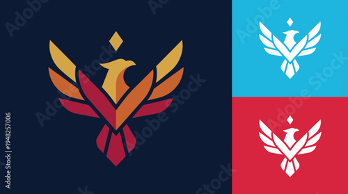 This logo artfully depicts a majestic phoenix, symbolizing rebirth and power, making it perfect for brands seeking to convey transformation and resilience.
