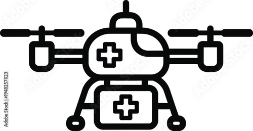 medical drone with cross symbol