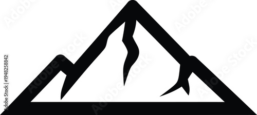 mountain range silhouette, triangular peak
