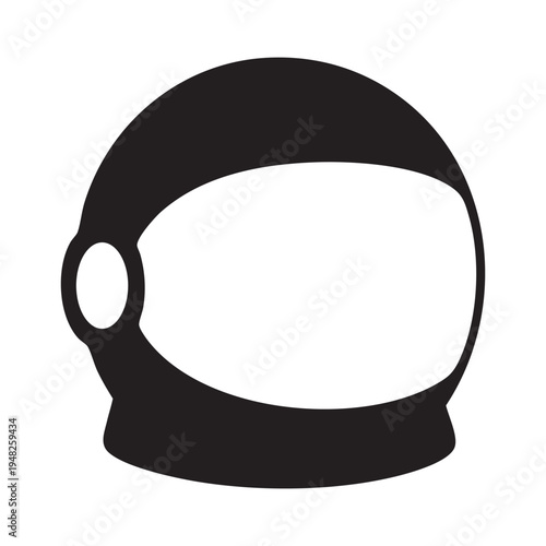 A stark black and white silhouette depicting an astronaut s helmet emphasizing space exploration high quality