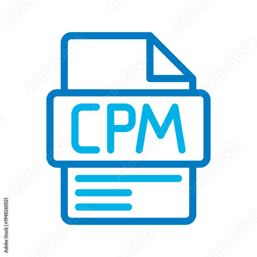 CPM Color Line Icon Cost per mille color line icon representing advertising impressions and brand visibility metrics.
