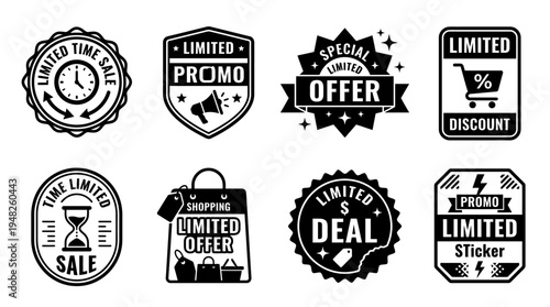 Limited Time Vector Badges for Retail and Promo Design