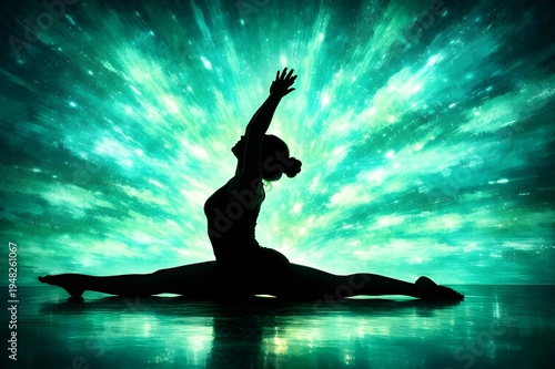 silhouette of a woman performing a yoga pose