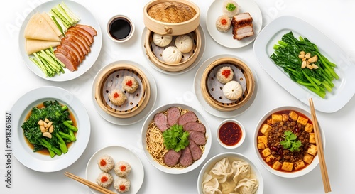 Wallpaper Mural Delicious Assortment of Asian Cuisine Dishes Served Overhead Torontodigital.ca