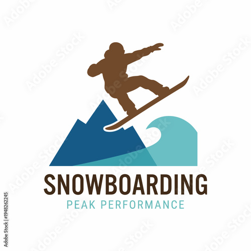 The image features an athlete performing a dynamic snowboarding stunt above a mountain peak, highlighting the excitement, skill, and thrill of extreme winter sports.