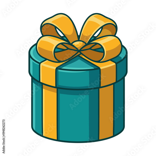 The image showcases an elegant gift box adorned with a bright yellow ribbon, symbolizing celebration, joy, and the spirit of giving in a cheerful and uplifting manner.