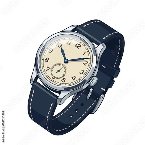 A sophisticated and timeless wristwatch featuring a clean design with a cream-colored dial, showcasing precision and luxury in every detail, perfect for any occasion.