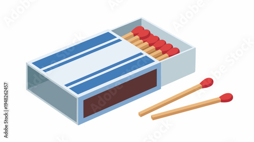 This illustration presents a simple matchbox with matches, symbolizing readiness and the spark of creativity, highlighting the significance of humble tools in everyday life.