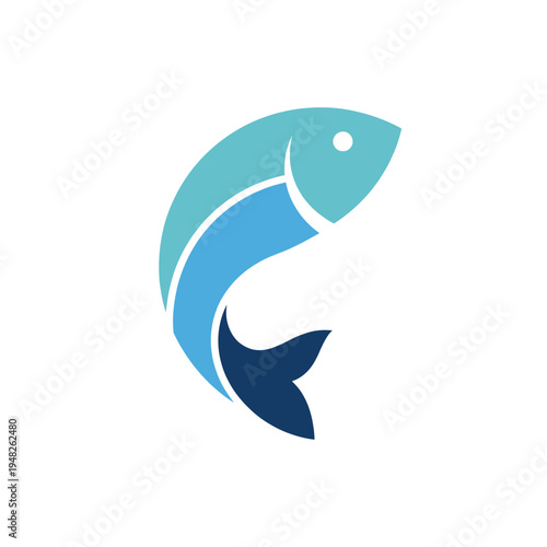 A clean and modern illustration of a fish, emphasizing its graceful form and vibrant colors, showcasing the beauty of aquatic life and harmony with nature.