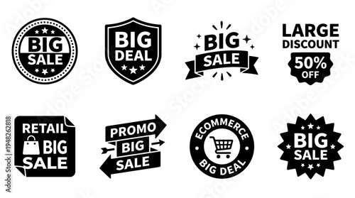 Store Sale Badges Highlight Discounts, Deals, Clearance Promotions