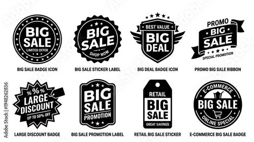 Ecommerce Sale Badges Highlight Discounts, Deals, Retail Promotions