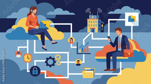 Cloud Computing Network Connectivity and Digital Communication Business Services