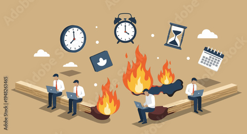 Work pressure and deadlines a race against time, risking professional burnout