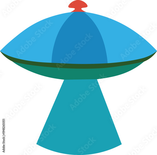 Creative alien spaceship UFO cartoon vector illustration for kids’ artwork