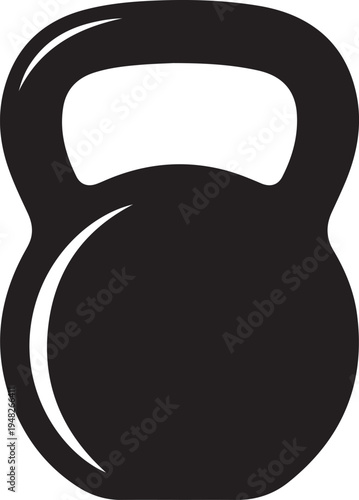 Black kettlebell silhouette against a plain background