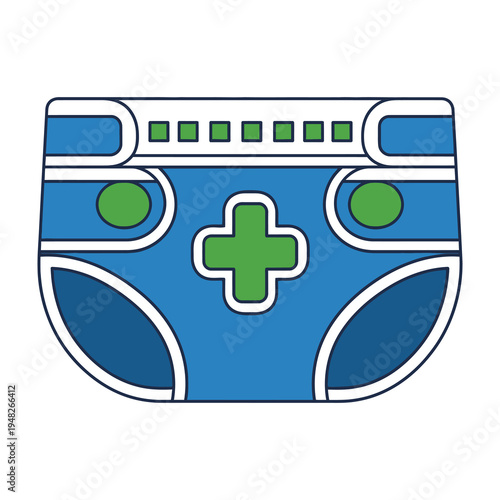 Medical diaper with green cross