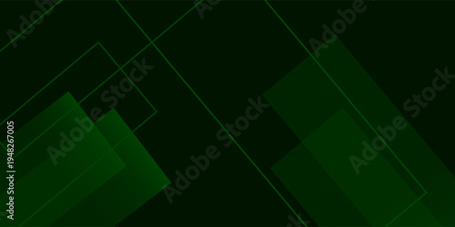 Dark Green Geometric Tech Background. Modern concept for graphic design, background, web design, poster, banner, book, slideshow.