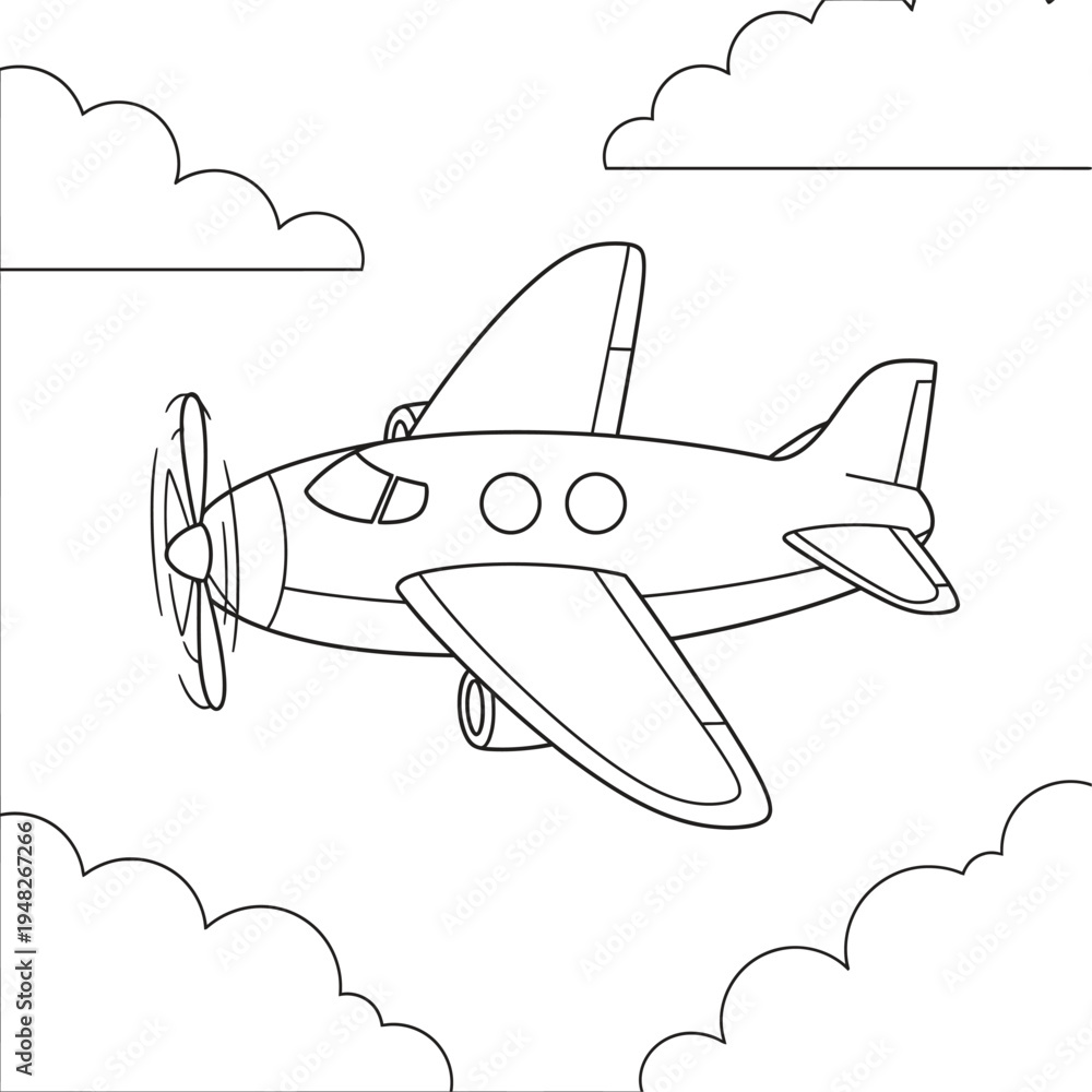 Naklejka premium Vintage airplane flying through clouds isolated on transparent background