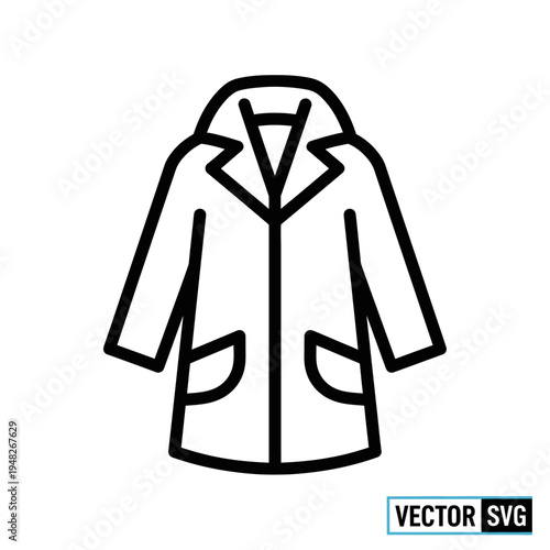 Minimalist Trench Coat Icon Vector Illustration