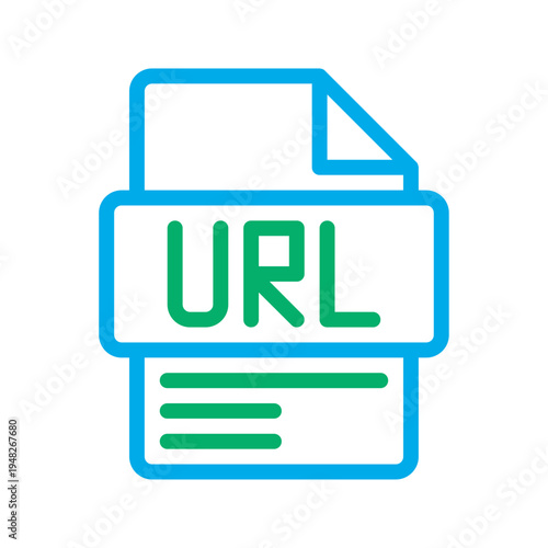 URL Color Line Icon Uniform resource locator color line icon representing website addresses and internet navigation.
