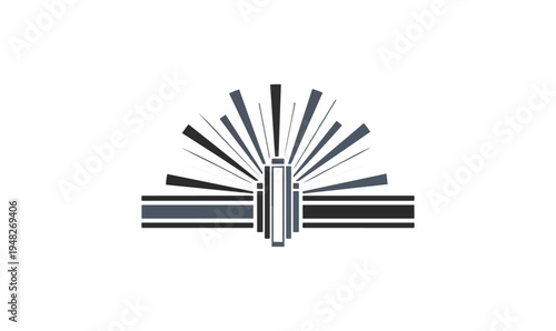 Abstract geometric design with radiant lines and dark background