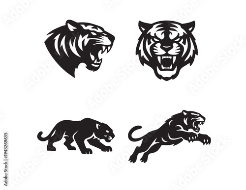 Tiger vector illustration in tribal style