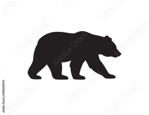 Bear silhouette vector illustration on white background