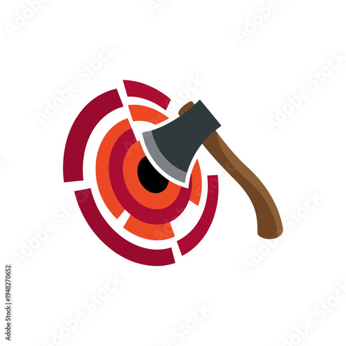 This artistic image portrays an axe striking an abstract target, blending dynamic motion with focus, representing aspects of precision and determination in a creative way.