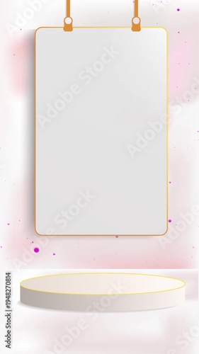 Soft pink abstract particle background with floating sparkle and gentle bokeh motion. Elegant vertical animation for romantic promo, beauty branding, Valentine sale, and social media ads.