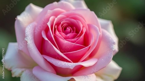 A beautiful pink rose in full bloom captured in a serene moment