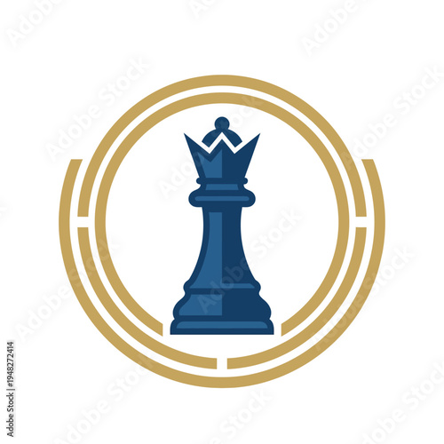 An elegant logo featuring a chess piece, symbolizing strategy and power. This design represents critical thinking, competition, and intellectual pursuits in a classy manner.
