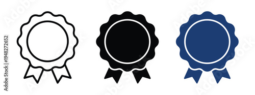 Medal Icon Verified Award Seal Badge Vector Illustration