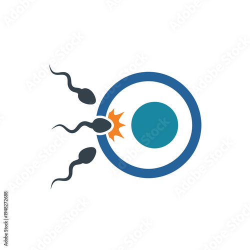 An abstract representation of sperms approaching an egg, symbolizing fertility and creation; illustrates the mystery of life and the science behind reproduction.