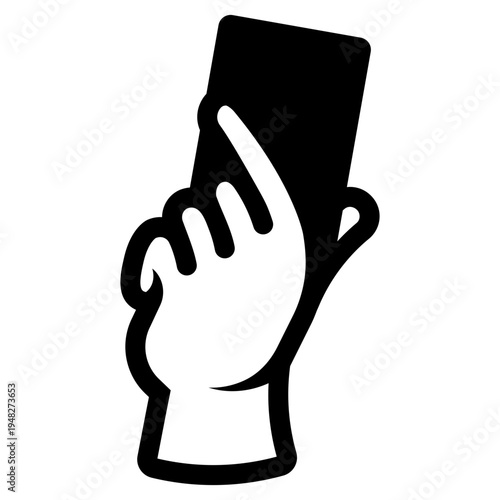referee hand holding penalty card icon