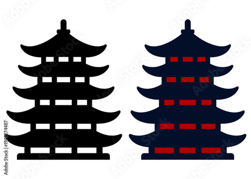 vector illustration of japanese temple