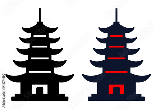 vector illustration of japanese temple