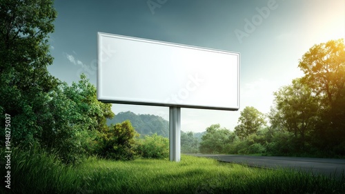 Wallpaper Mural Billboard Mockup on Green Landscape: Outdoor Advertising Space for Marketing Campaigns and Design Templates Torontodigital.ca