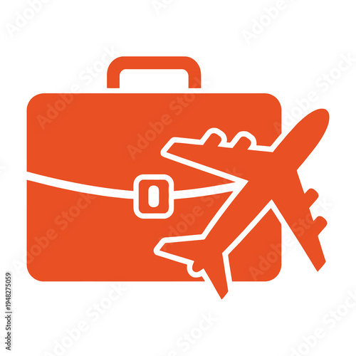 Travel and transportation concept with airplane and suitcase