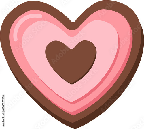 chocolate heart on white