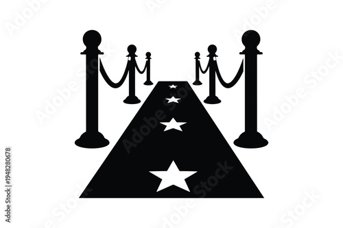 Red Carpet Hollywood Stars Vector Icon