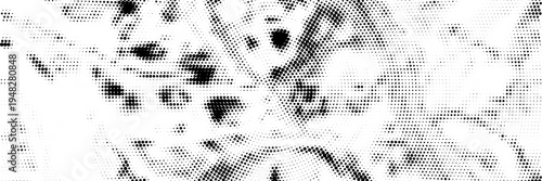 Abstract halftone wave dotted background. Futuristic twisted grunge pattern  dot  circles