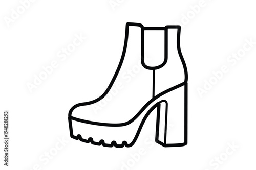 High Heel Boot Fashion Vector Icon