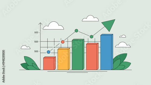 vector illustration of business graph